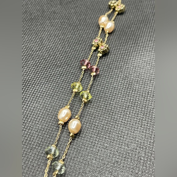 Premier Design Dainty Layered Beaded Bracelet On Gold/bronze Chain. - Picture 5 of 5